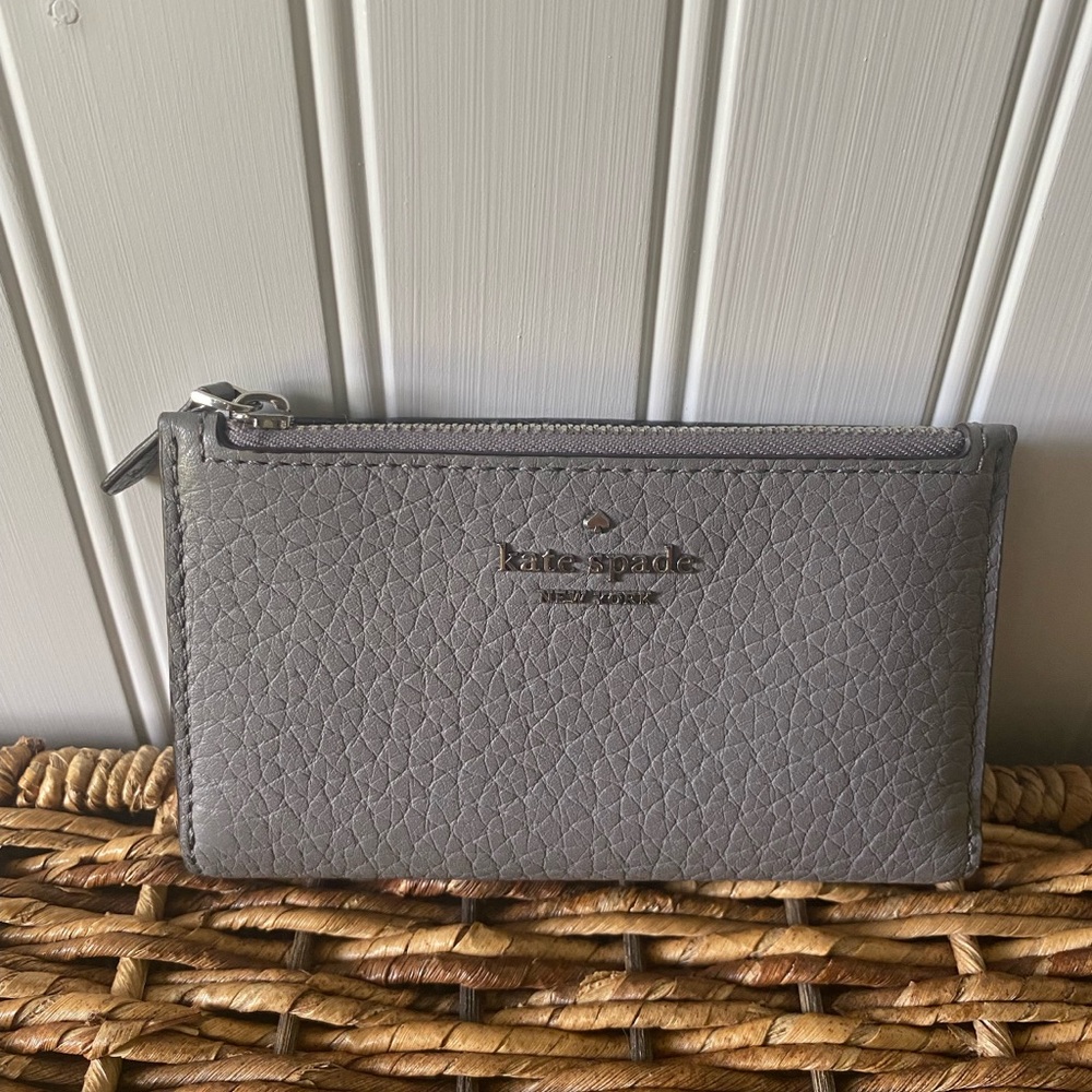 Kate Spade Gray Leather Wristlet